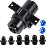 Inline Fuel Filter 10 Micron with 6AN 8AN 10AN Adapter,50MM Universal Bracket Clamp,10 Micron Inline Fuel Filter（Black）