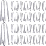 Pleat Hooks Stainless Steel Curtain Hooks Drapery Clasp and Pin 4 Prongs Pinch Pleat Tools Clips for Window, Shower Curtain(60 Pcs)