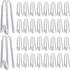 Pleat Hooks Stainless Steel Curtain Hooks Drapery Clasp and Pin 4 Prongs Pinch Pleat Tools Clips for Window, Shower Curtain(60 Pcs)