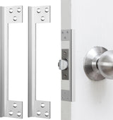 2 Pcs Door Latch Guard Plate 7 Inch Outswing Angle Latch Protector Shield L Shaped Security Reinforcement Striker Plates to Block Access to Door Lock Deadbolt