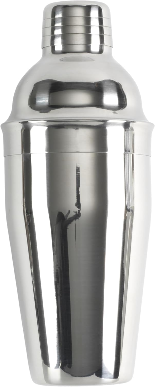 Gourmet 16oz Stainless Steel Cocktail Shaker with 1oz Jigger Cap, Bar Tool with Built-in Strainer, Freezer Safe Drink Mixer, Professional Shaker for Cocktails and Mixed Drinks