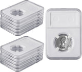 10 Packs 30mm Coin Slab Display Holder, Storage Case for JFK Half Dollar, Clear Acrylic Cases for Coin Organize and Collection, Four-Point Fixation Coin Slab Capsules Protector