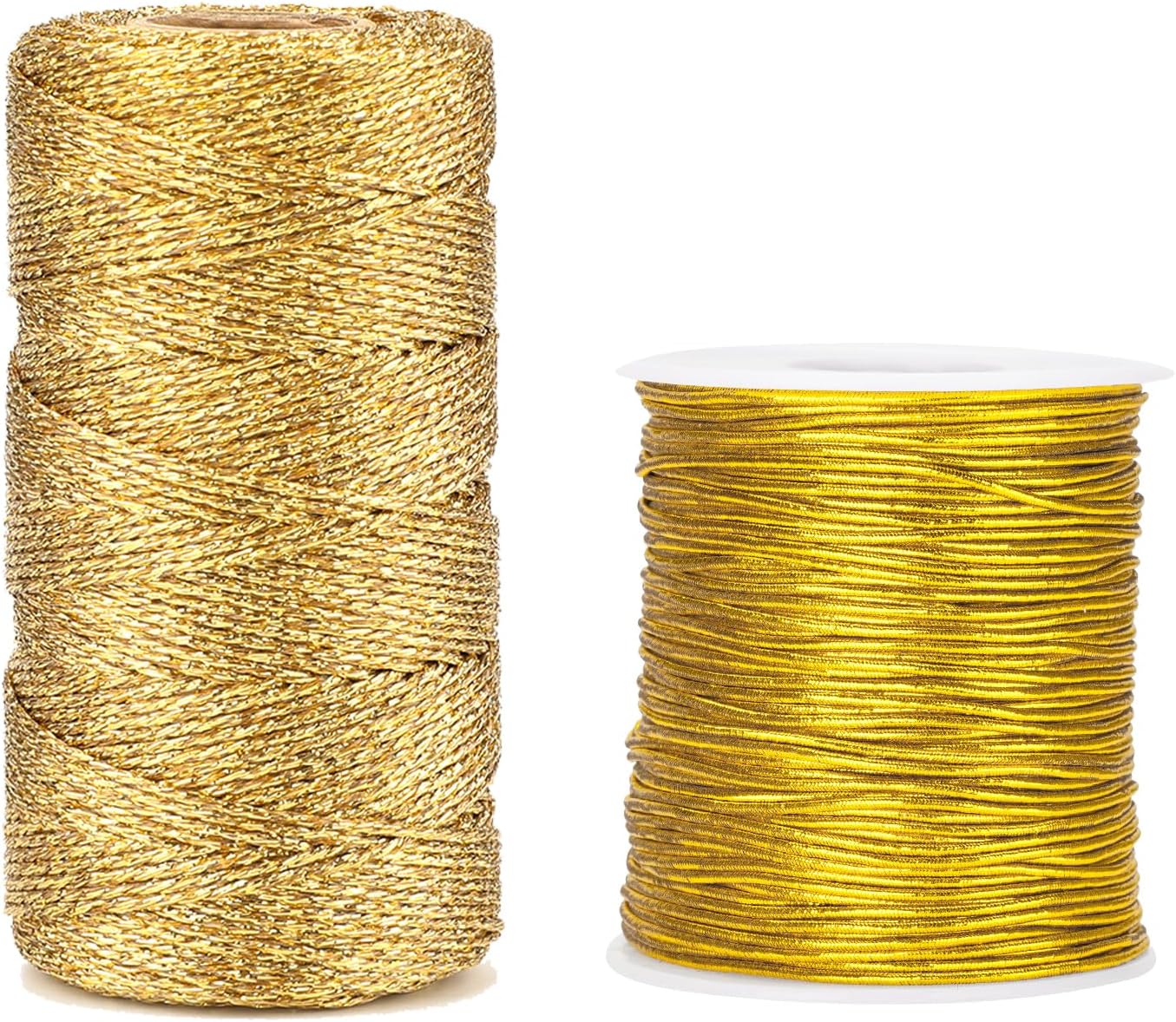 328 ft Gold Twine String and 328 ft Gold Elastic Cord