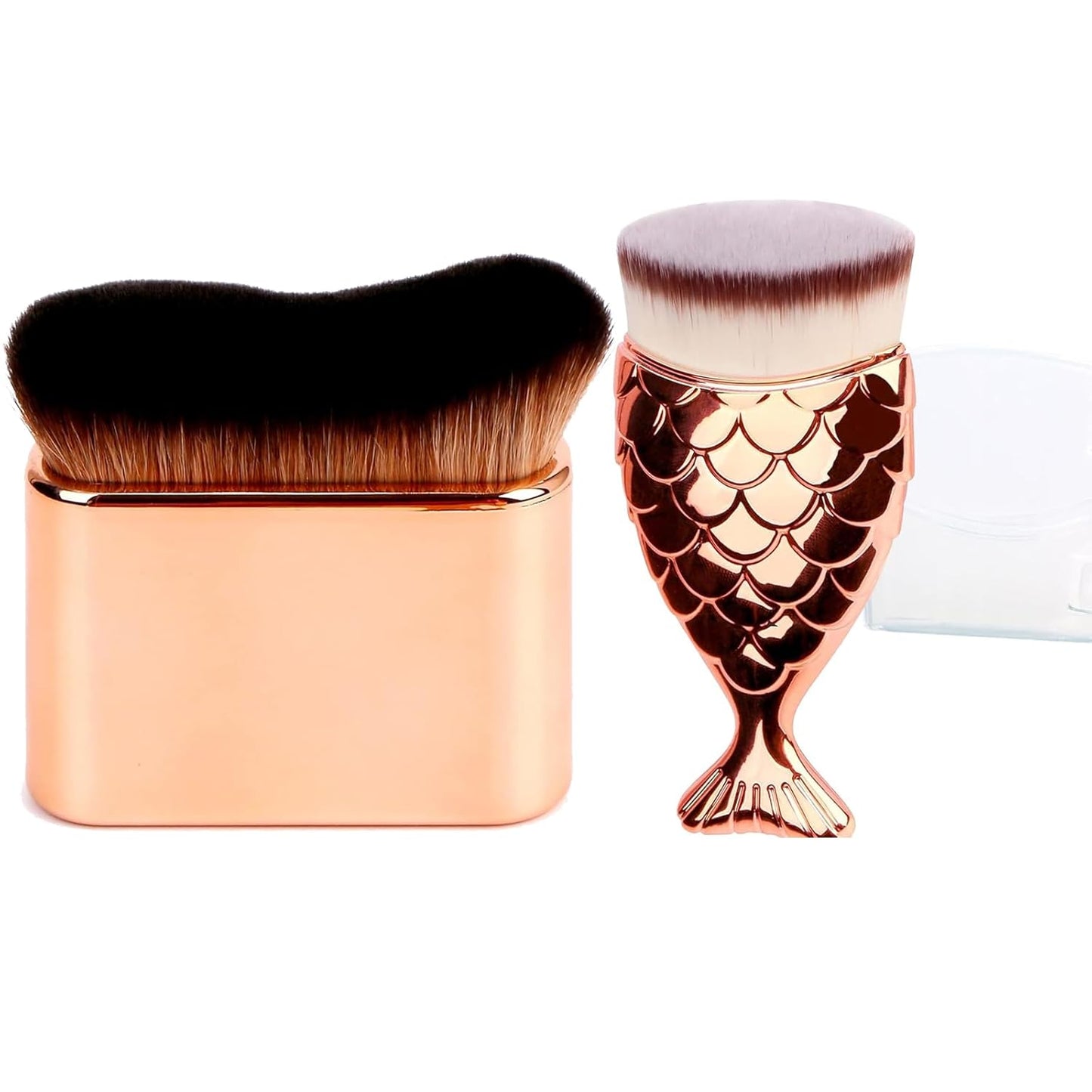 Self Tanner Brush & Kabuki Brush Set for Body - Self Tanning Applicator, Body Bronzer Brush for Fake Tan, Sunscreen, Makeup - Face & Body Foundation Brush