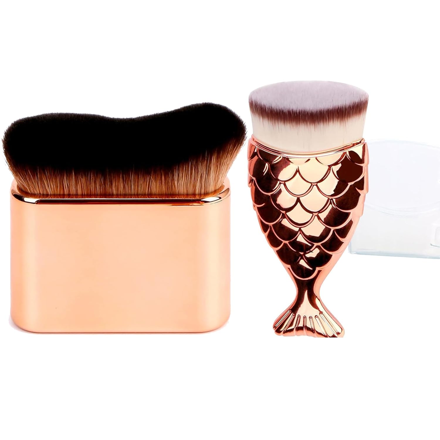 Self Tanner Brush & Kabuki Brush Set for Body - Self Tanning Applicator, Body Bronzer Brush for Fake Tan, Sunscreen, Makeup - Face & Body Foundation Brush