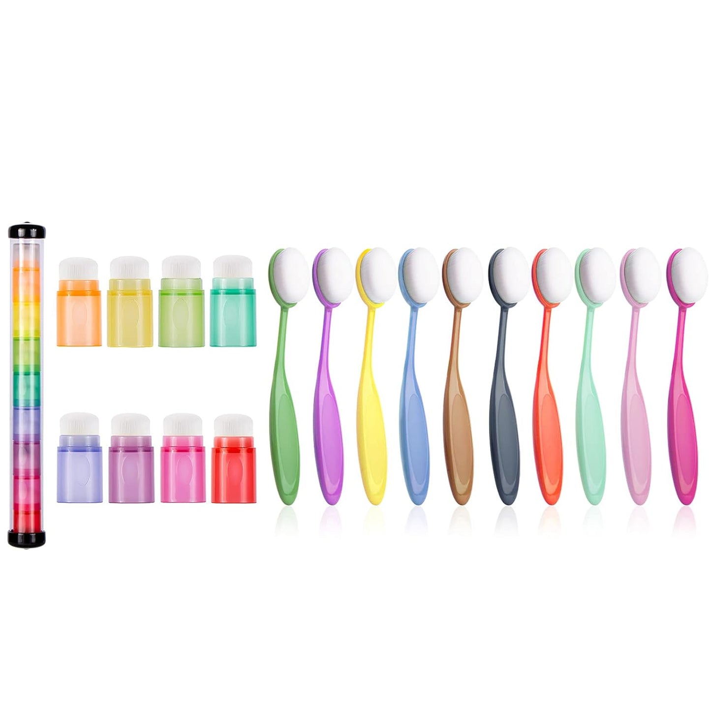 18 Pcs Color Coded Handle Ink Blending Brushes set tool blender for Crafts Card Making