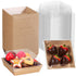 100Pack 4x4x2.5 Inches Charcuterie Boxes with Clear Lids - Bakery, Chocolate Covered Strawberries, Cupcake, Pie, Treat, Macaron Boxes for Christmas, Valentine&