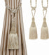 2 Pack Curtain Tiebacks Tassel Drapery Tie-Backs Rope Handmade Holdbacks Home Office Hotel Decorative (Mix Beige, 2 Pack)