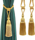 2 Pack Tassel Curtain Tiebacks Holdback Large Handmade Drapery Tie-Backs Rope Home Office Hotel Elegant Decorative (Gold)