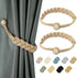 Jute Curtain Tiebacks Magnetic Woven Curtain Holdback Drapery Tie-Back (Jute-2Pack)