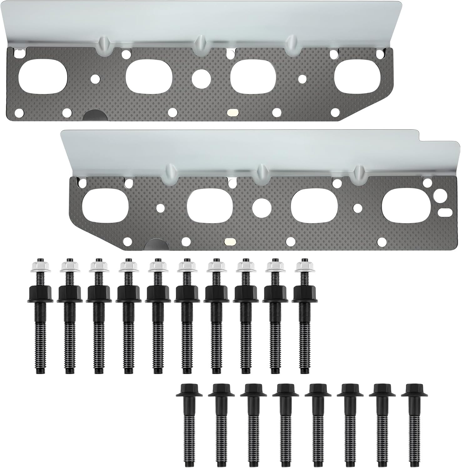 Exhaust Manifold Gasket Set with Bolts and Studs Exhaust Manifold Hardware Gasket Kit Compatible with Ram 5.7l with Bolt Studsv8 2009-2020 1500 2500 3500 Engines(Complete Left + Right)