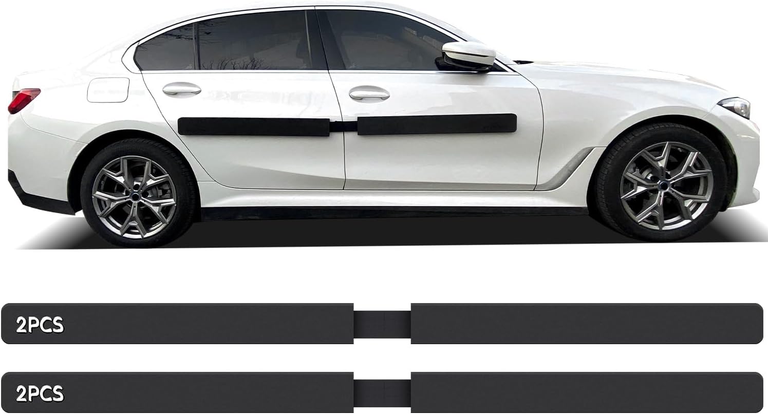 2 Pack Dent Prevent Car Door Protector 33.46 Inch Magnetic Removable Car Door Dent Protector Lengthen and Widen Prevents Scratches Dings, Black