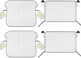 4 Pcs Car Windshield Sun Shade Set - UV Block Heat Reflect Front & Rear Sun Protection with Magnetic Edges and Side Mirror Covers, Universal Fit for Cars, Trucks, Suvs - Fits Most Vehicles