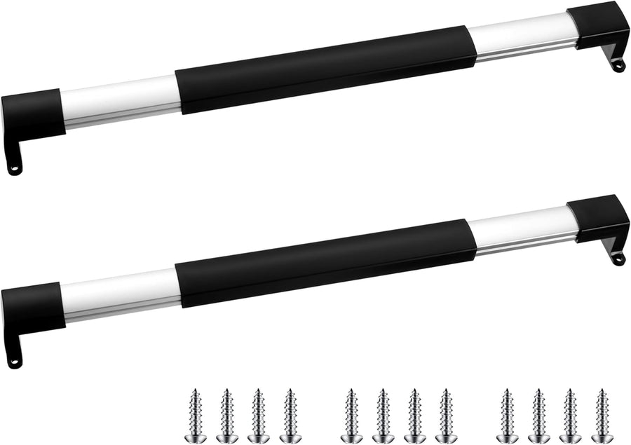 2 Pcs RV Screen Door Handle Cross Bar, Adjustable Camper Door Grab Bar 21-5/8 to 28-5/8 with Non Slip Grip Aluminum Support Handle for Trailer, Motorhome, Truck, Camping, Travel RV Accessories
