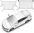 2 Piece Car Windshield Sunshade Set, Front & Rear Window Sun Shade with Magnetic Edges and Side Mirror Covers, Foldable Sun Visor, Blocks UV Rays and Keeps Car Cool(Unobstructed Rearview,Silver)