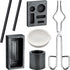 7 Pieces Graphite Torch Melting Casting Kit, Including 2 Graphite Crucible Stir Stick, Graphite Casting Mould 5-in-1 Graphite Casting Ingot Mould, Quartz Crucible, Cylindrical Graphite, Tong for Melt