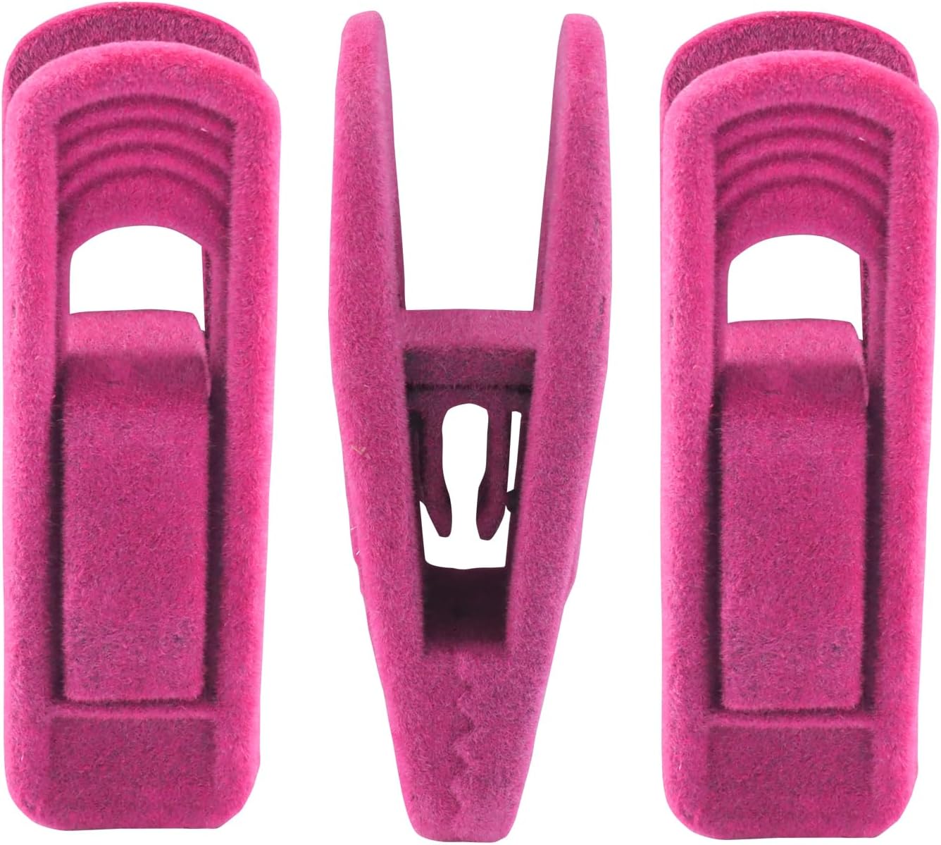 30 Pack Hot Pink Velvet Hanger Clips, Strong Hanger Clips Perfect for Organizing Skirts/Pants/Thin Felt Hangers