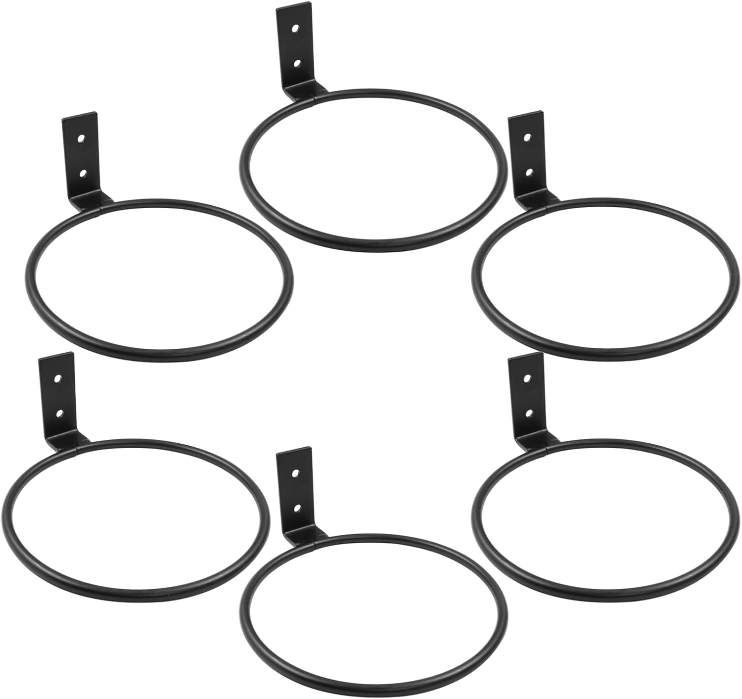 6pcs 6 Inch Wall Flower Pot Holder Ring, 15cm Black Wall Plant Stand Hanger Holder Hook Bracket for Indoor Outdoor Garden Planter