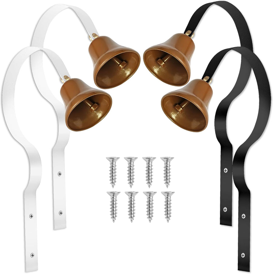 4 Pcs Shopkeepers Bell for Door Opening, Antique Door Bell Wall Mounted Metal Doorbell Hanging Door Bells Ring Bells, Dog Training Bells for Potty Training