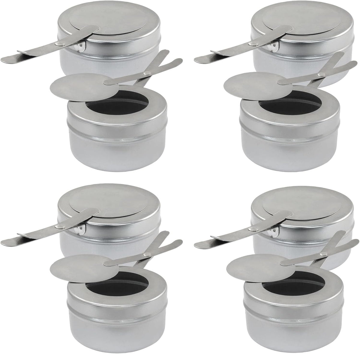 8 Pack Stainless Steel Fuel Holder,Canned Heat Holder，Safety Cover Buffet Warmer, Buffet Warming Trays for Barbecue Buffets Parties(Silver)