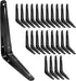 24 Pack Shelf Brackets 8 x 6 Inch, Heavy Duty Black Metal Floating Shelf Bracket, L Bracket Corner Brace Support J Bracket, Decorative Joint Angle Bracket for Hanging