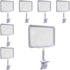 7 Pack White Acrylic Sign Holder with Clamp, 7x9 Inch Double Head Display Clips with Rotating Base and Sign Clip for Clothing, Retail, Boutique Display