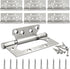 6 Pack Silver Non Mortise Door Hinges, 4"x3" Stainless Steel Bifold Door Hinges Thicken Heavy Duty Interior Gate Hinges with Mounting Screws