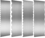 4 Pieces Stainless Steel Cake Scraper Smoother Large Double Sided Patterned Edge Stripe 9 Inch Metal Cake Decorating Comb for Icing Mousse Butter Cream Decoration, 4 Styles