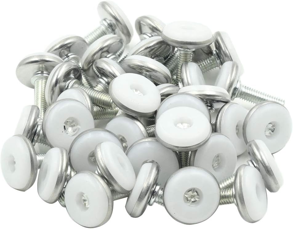 Screw on Furniture Glides Adjustable Furniture Leg Base Leveller M8 x 25mm Thread Length - Pack of 36