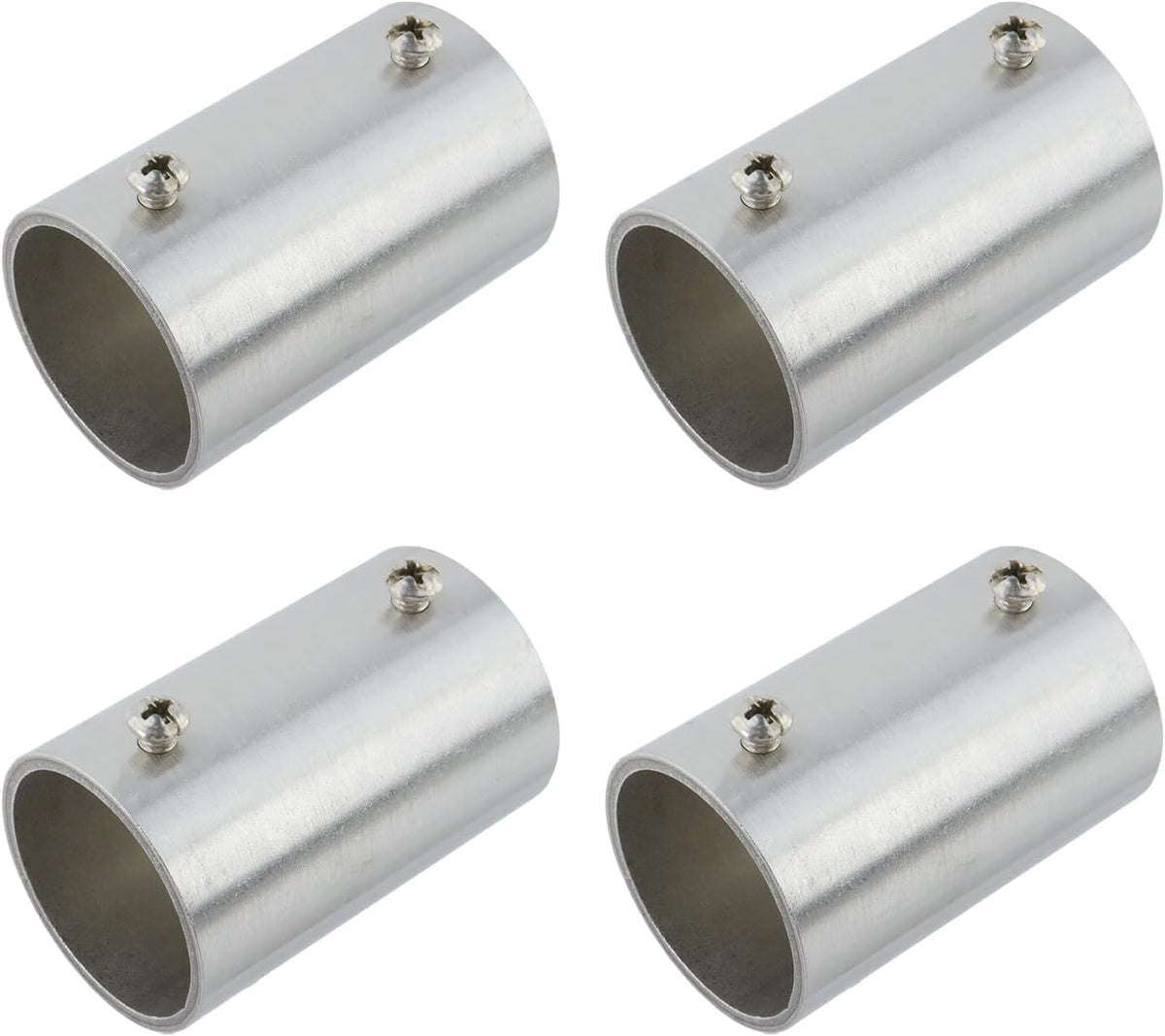 Straight Pipe Fitting Connector Fit 1-1/4" OD Pipe 2-Way Stainless Steel Rail Pipe Fittings for DIY Shelf Garden Support, Handrail, 2.36"/60mm Length -4pcs