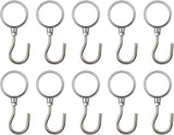 Stainless Steel Closet Rod Hook Robe Tube Hook Wardrobe Hooks for Hanging, Fit for32mm/1.26" Dia Rod -10pcs