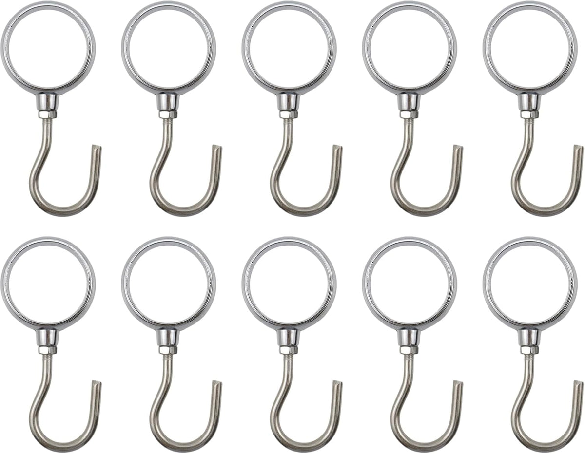 Stainless Steel Closet Rod Hook Robe Tube Hook Wardrobe Hooks for Hanging, Fit for32mm/1.26" Dia Rod -10pcs
