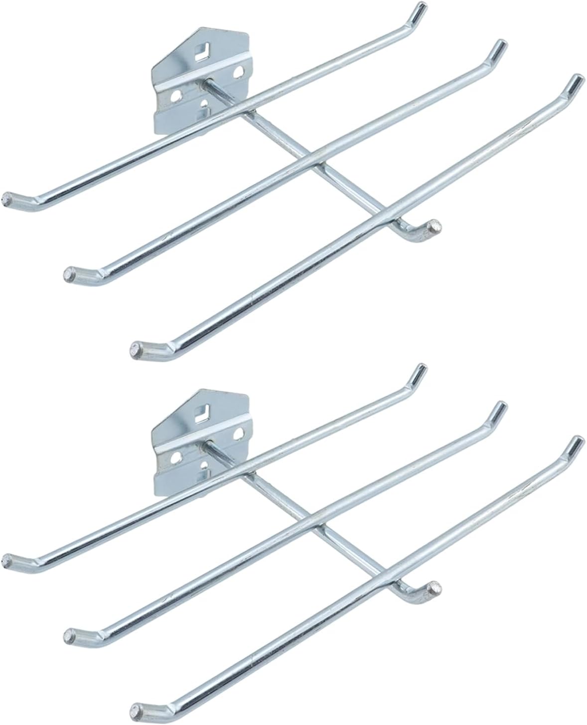 Pegboard Hooks Heavy Duty Metal Steel 3/8" Square Hole Peg Hooks with 6 Bars Suitbale for 1.5" Spaced Pegboards Wall Hooks for Hanging Various Tools - 2pcs