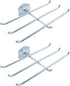 Pegboard Hooks Heavy Duty Metal Steel 3/8" Square Hole Peg Hooks with 6 Bars Suitbale for 1.5" Spaced Pegboards Wall Hooks for Hanging Various Tools - 2pcs