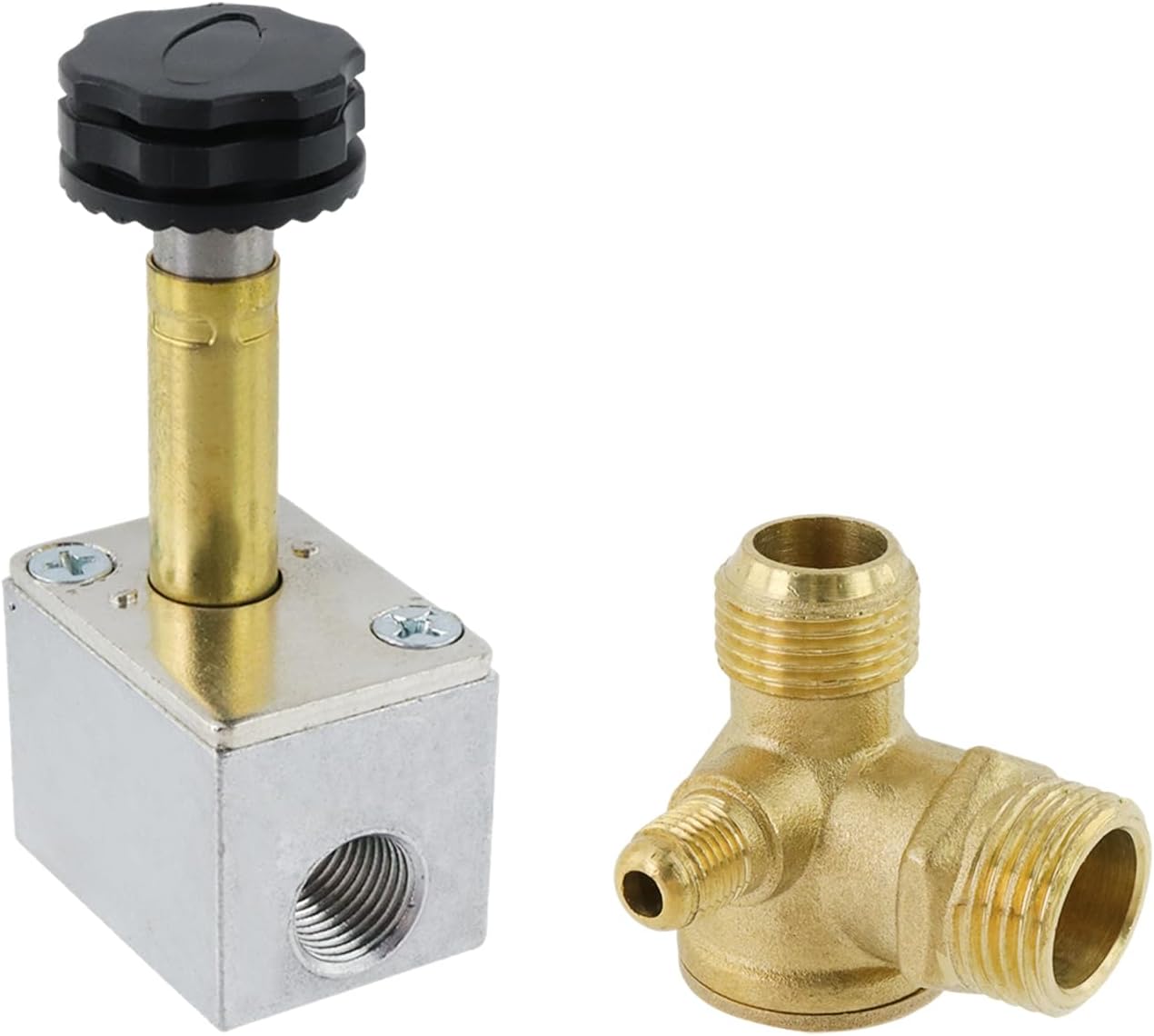 Electric Solenoid Air Valve Body 1.5KW Aluminum Power-Off Vent Exhaust Valves Body with 3 Way Valve for Air Compresspor