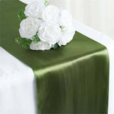 Efavormart 10 PCS 12"x108" Olive Green Satin Table Runner