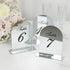 Efavormart Wedding Table Numbers 1-10 – Silver Mirror Arch Acrylic with Black Print & Stands for Elegant Receptions - 6"x7"