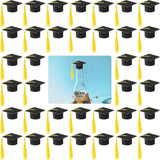 36 Pieces 2026 Mini Graduation Caps with Tassels Graduation Wine Bottle Toppers(Black Cap with Gold Tassel)