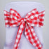 Efavormart 25 PCS Red/White Gingham Polyester Chair Sash Bowtie for Wedding Events Chair Bow Sash Party Decoration Supplies