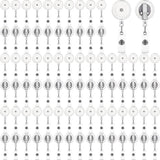 100 Pcs Translucent Retractable Badge Reels Round ID Badge Holders Nursing Name Reels with Swivel Alligator Clip and Vinyl Card Strap for Nurses Volunteer Students Teachers(Translucent Clear)