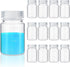 12 Pcs Plastic Sample Bottles with Screw Cap, Liquid Containers with Lid for Lab Reagent Sample Medicine Pill Water Storage, Travel Bottles(Clear,3oz 100ml,Wide Mouth-white Scale)