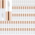 100 Pieces Clear Mini Lip Gloss Tube Refillable Empty Lip Balm Gloss Containers Bottles Transparent Mini Lipstick Containers for Women DIY Makeup(Rose Gold,1.2ml)