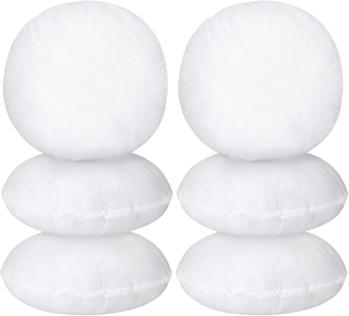 6 Pcs Round Pillow Insert Bulk White Decorative Throw Pillows Insert for Sofa, Cushion and Bed(16 Inch)