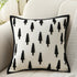 Boho Decorative Throw Pillows with Inserts, 18" x 18" Soft Tufted Modern Chenille Pillow, Pillows for Home, Patio, Couch, Bedroom, Living Room (Black Tree - White Background)