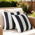 18" x 18" Throw Pillows with Inserts, Pack of 2 Outdoor Waterproof Striped Pillow, Square Decorative Pillows for Patio Furniture Garden Couch Sofa Home (Black Vertical Stripes)