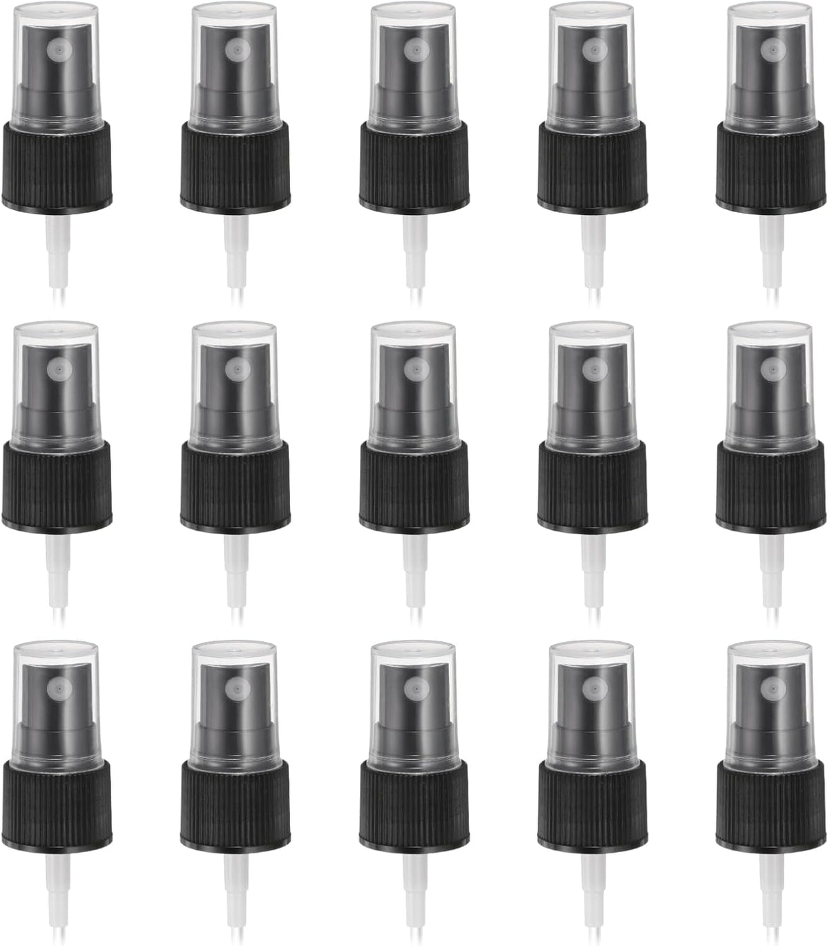 50 Pcs Black Spray Top, 20/410 Fine Mist Sprayer Reusable Replacement Spray Bottle Pump Plastic Top for Cosmetic Perfume and Body Sprays Bottle