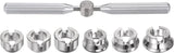 5537 Watch Case Opener Dies Set, Alloy Steel Watch Back Cover Remover Repair Accessory with Wrench for Watch Repair Watchmaker, Silver