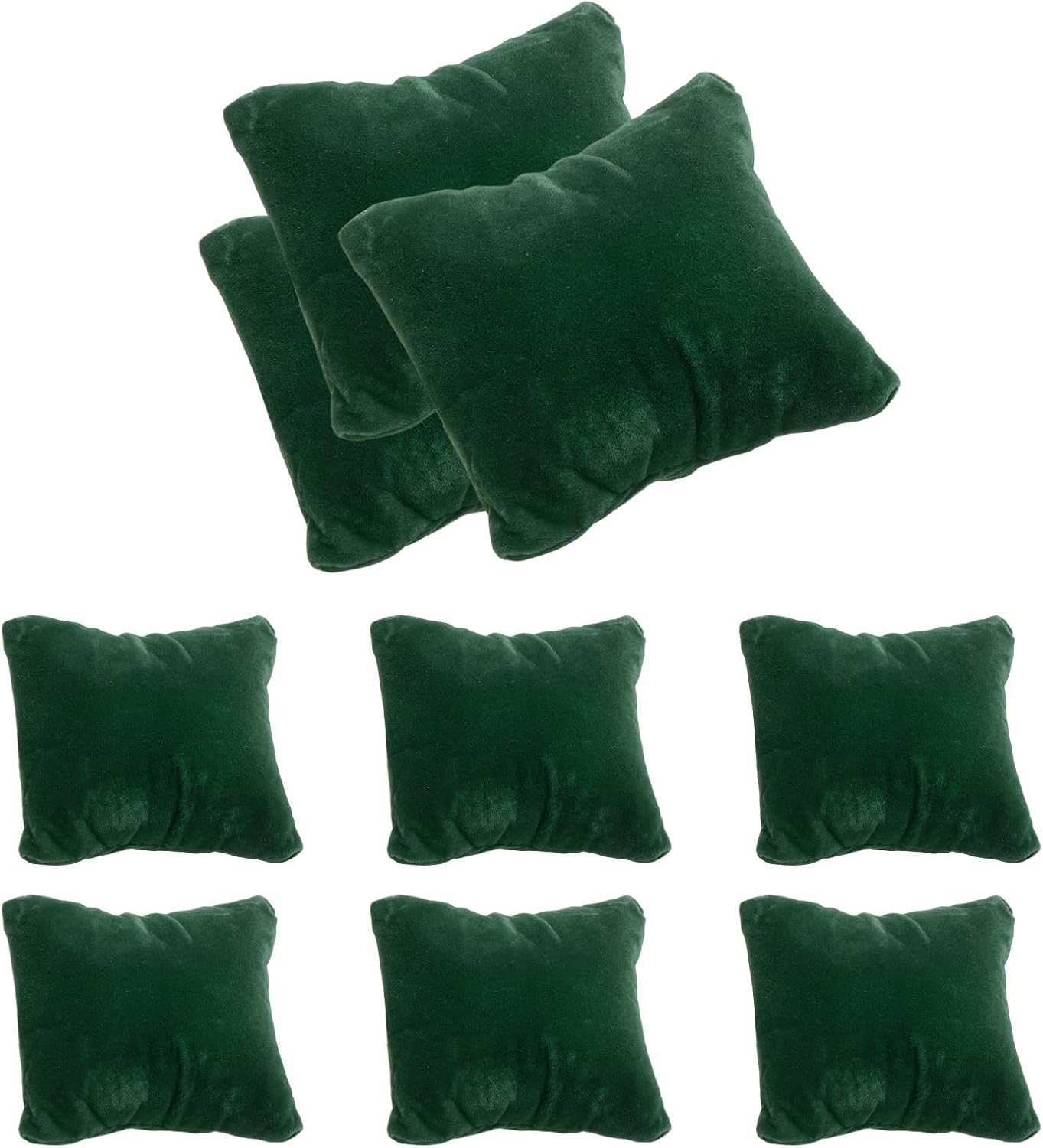 12pcs Velvet Bracelet Watch Pillow, Jewelry Display Pillow for Bracelet, Watch, Anklet, Bangle, Dangle Earring and Necklace Green