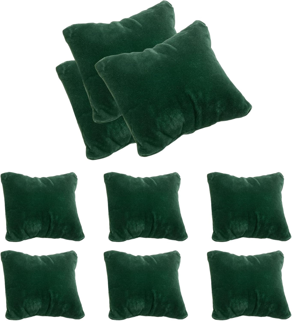 12pcs Velvet Bracelet Watch Pillow, Jewelry Display Pillow for Bracelet, Watch, Anklet, Bangle, Dangle Earring and Necklace Green