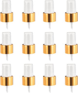 12 Pcs Gold White Spray Top, 24/410 Fine Mist Sprayer Reusable Replacement Spray Bottle Pump Plastic Top for Cosmetic Perfume and Body Sprays Bottle